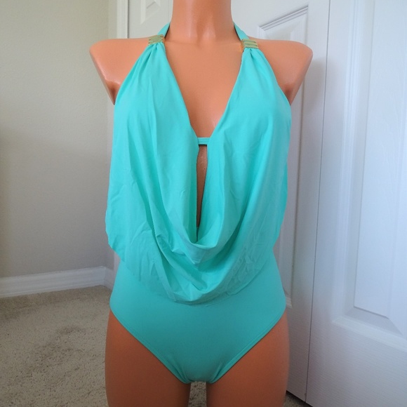 Bar III Other - Bar III NWT One Piece Aqua Maillot Swimsuit